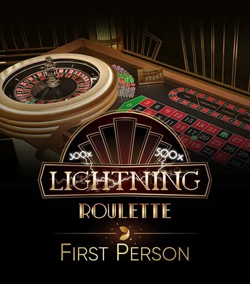 Live Dealer logo of First Person Lightning Roulette from Evolution at Win casino